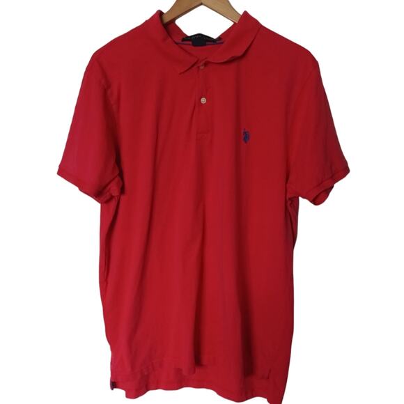 U S Polo Assn Slim Cut Polo Shirt Red Mens Size XL - Picture 1 of 4